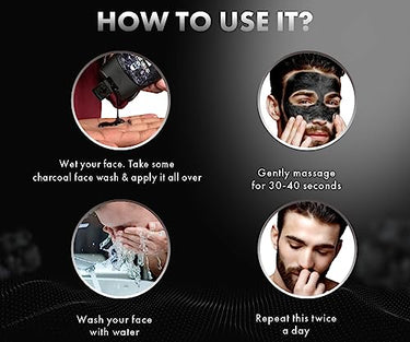 UrbanGabru Activated Charcoal Face Wash for Men | Facial Scrub Charcoal Face Wash with Apple Cider Vinegar for Pimple, Acne Control & Clear Glowing Skin (120 gm) | Deep Pore Cleaning | All Skin Types